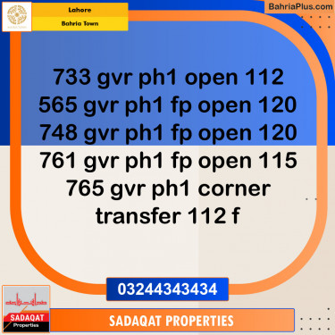 Residential Plot for Sale in Bahria Town, Lahore - (BP-119213)