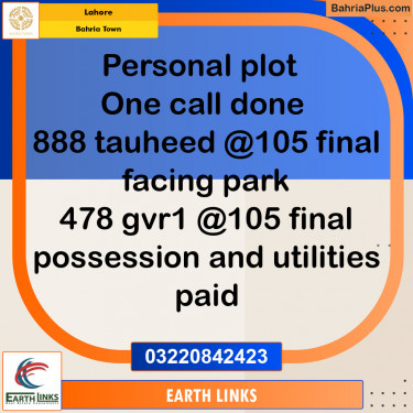 Residential Plot for Sale in Bahria Town, Lahore - (BP-119223)