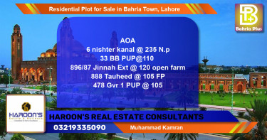 Residential Plot for Sale in Bahria Town, Lahore - (BP-119230)