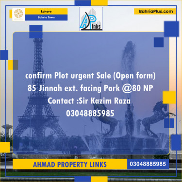 Residential Plot for Sale in Bahria Town, Lahore - (BP-119233)