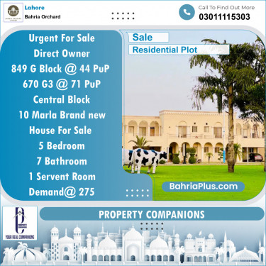 Residential Plot for Sale in Bahria Orchard, Lahore - (BP-119291)