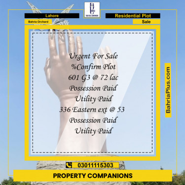 Residential Plot for Sale in Bahria Orchard, Lahore - (BP-119292)