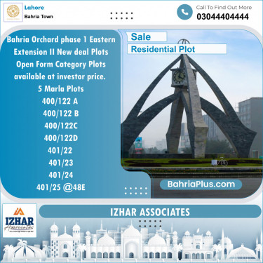Residential Plot for Sale in Bahria Town, Lahore - (BP-119364)