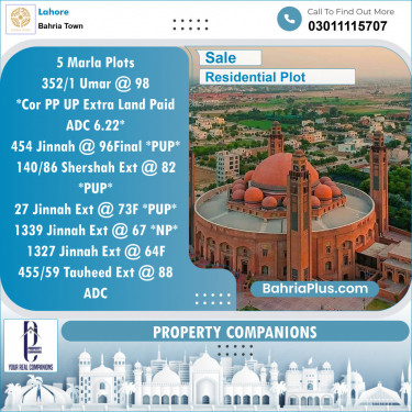 Residential Plot for Sale in Bahria Town, Lahore - (BP-119430)
