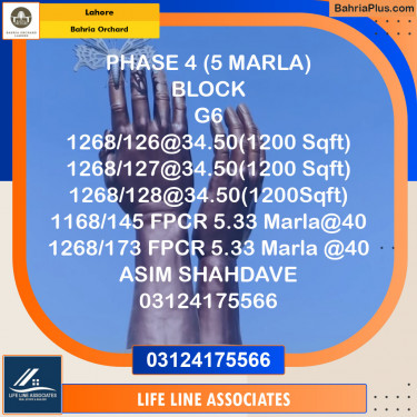 Residential Plot for Sale in Bahria Orchard, Lahore - (BP-119442)