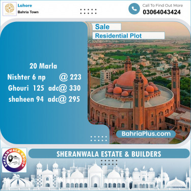 Residential Plot for Sale in Bahria Town, Lahore - (BP-119610)