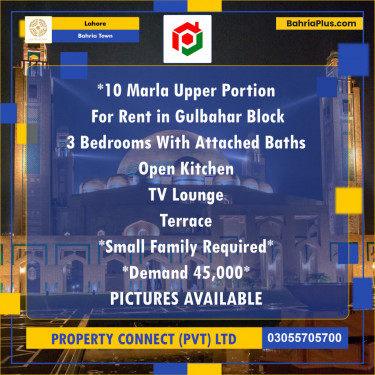 Residential House for Rent in Bahria Town, Lahore - (BP-119660)