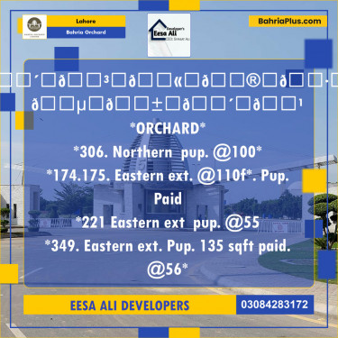 Residential Plot for Sale in Bahria Orchard, Lahore - (BP-119696)