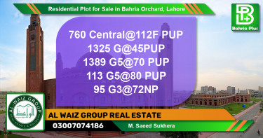 Residential Plot for Sale in Bahria Orchard, Lahore - (BP-119738)