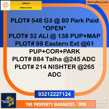 Residential Plot for Sale in Bahria Town, Lahore - (BP-119770)