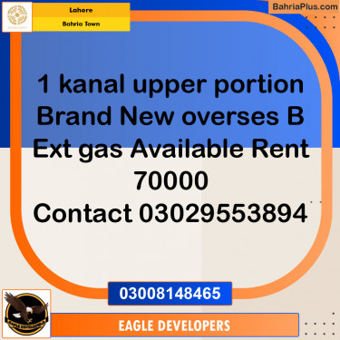 Residential House for Rent in Bahria Town, Lahore - (BP-119912)