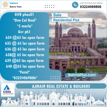 Residential Plot for Sale in Bahria Town, Lahore - (BP-119960)