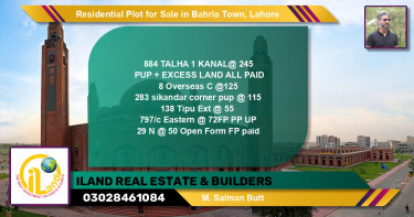 Residential Plot for Sale in Bahria Town, Lahore - (BP-120070)
