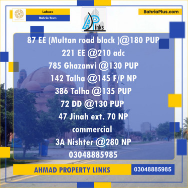 Residential Plot for Sale in Bahria Town, Lahore - (BP-120082)