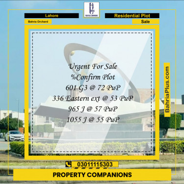 Residential Plot for Sale in Bahria Orchard, Lahore - (BP-120085)