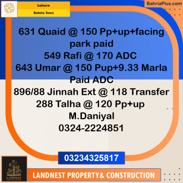Residential Plot for Sale in Bahria Town, Lahore - (BP-120136)