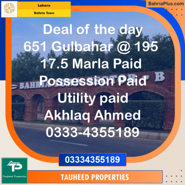 Residential Plot for Sale in Bahria Town, Lahore - (BP-120229)