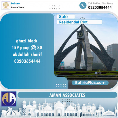 Residential Plot for Sale in Sector F - Ghazi Block -  Bahria Town, Lahore - (BP-120287)