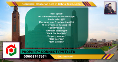 Residential House for Rent in Sector E - Quaid Block -  Bahria Town, Lahore - (BP-120345)