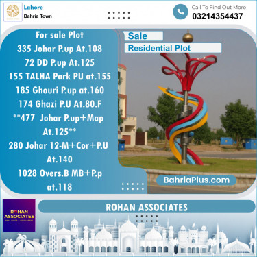 Residential Plot for Sale in Sector E - Johar Block -  Bahria Town, Lahore - (BP-120370)