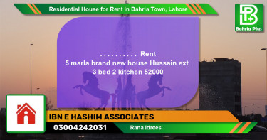 Residential House for Rent in Bahria Town, Lahore - (BP-120378)