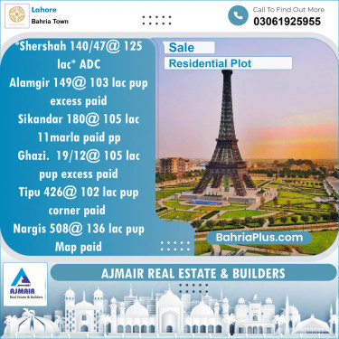 Residential Plot for Sale in Bahria Town, Lahore - (BP-120405)