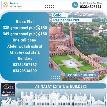 Residential Plot for Sale in Bahria Town, Lahore - (BP-120431)