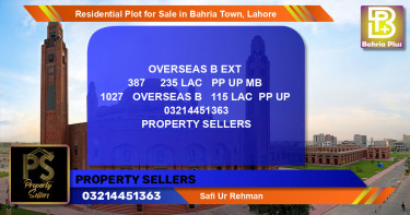 Residential Plot for Sale in Overseas B Ext -  Bahria Town, Lahore - (BP-120457)