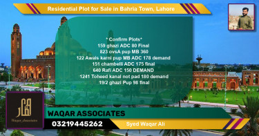 Residential Plot for Sale in Sector F - Ghazi Block -  Bahria Town, Lahore - (BP-120464)
