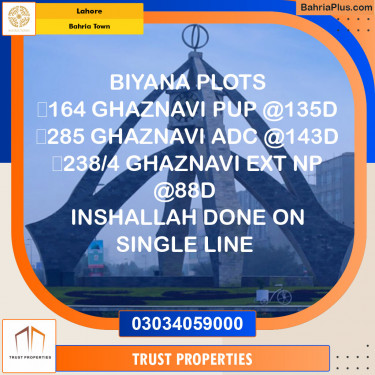 Residential Plot for Sale in Sector F - Ghaznavi Block -  Bahria Town, Lahore - (BP-120485)