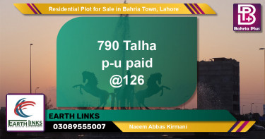 Residential Plot for Sale in Sector F - Talha Block -  Bahria Town, Lahore - (BP-120499)