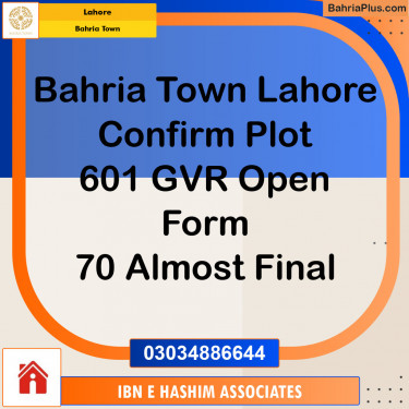 Residential Plot for Sale in Golf Phase 1 -  Bahria Town, Lahore - (BP-120554)