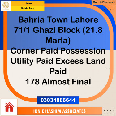 Residential Plot for Sale in Sector F - Ghazi Block -  Bahria Town, Lahore - (BP-120556)