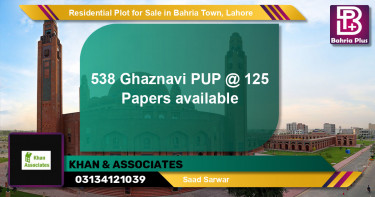 Residential Plot for Sale in Sector F - Ghaznavi Block -  Bahria Town, Lahore - (BP-120582)