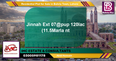 Residential Plot for Sale in Bahria Town, Lahore - (BP-120643)