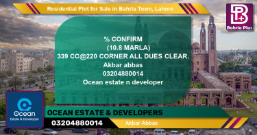 Residential Plot for Sale in Sector D - CC Block -  Bahria Town, Lahore - (BP-120663)