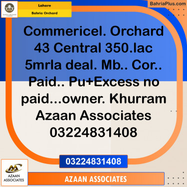 Commercial Plot for Sale in Bahria Orchard, Lahore - (BP-120668)