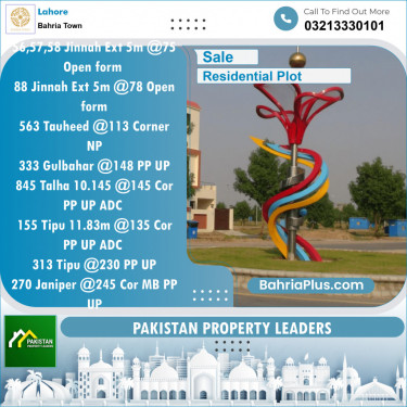 Residential Plot for Sale in Sector E - Jinnah Ext. Block -  Bahria Town, Lahore - (BP-120696)