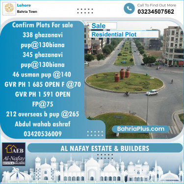 Residential Plot for Sale in Bahria Town, Lahore - (BP-120912)