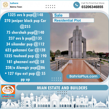 Residential Plot for Sale in Overseas B -  Bahria Town, Lahore - (BP-120927)