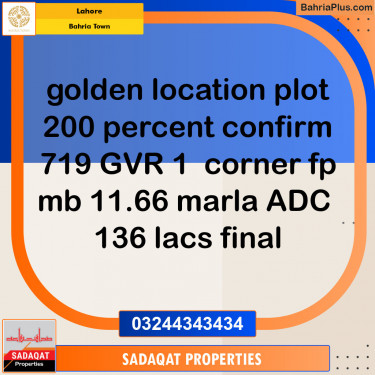 Residential Plot for Sale in Golf Phase 1 -  Bahria Town, Lahore - (BP-120954)