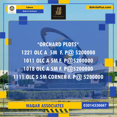 Residential Plot for Sale in Bahria Orchard, Lahore - (BP-121007)
