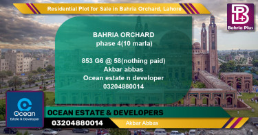 Residential Plot for Sale in Bahria Orchard, Lahore - (BP-121015)