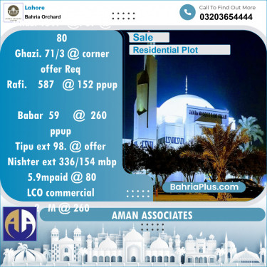 Residential Plot for Sale in Phase 2 - M Block -  Bahria Orchard, Lahore - (BP-121048)