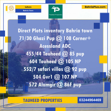 Residential Plot for Sale in Sector F - Ghazi Block -  Bahria Town, Lahore - (BP-121116)
