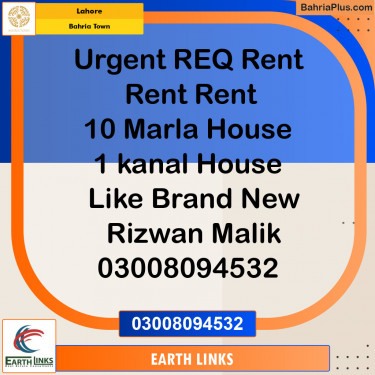 Residential House for Rent in Bahria Town, Lahore - (BP-121168)
