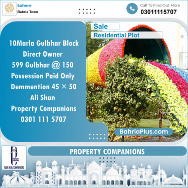 Residential Plot for Sale in Sector C - Gulbahar Block -  Bahria Town, Lahore - (BP-121347)