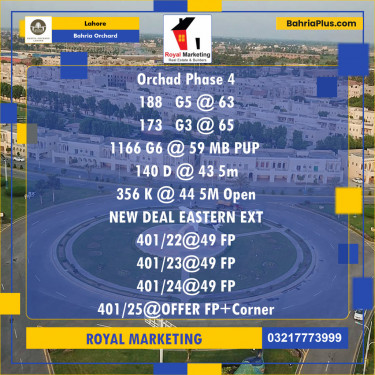 Residential Plot for Sale in Phase 4 - G5 Block -  Bahria Orchard, Lahore - (BP-121351)