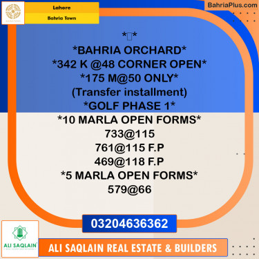 Residential Plot for Sale in Bahria Town, Lahore - (BP-121375)