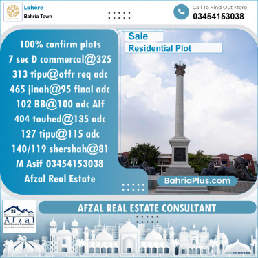 Residential Plot for Sale in Bahria Town, Lahore - (BP-121403)